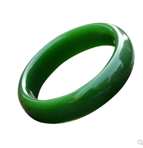 Jade-ArmbandJade,Damenarmbänder Spinatgrüner Jade-Armreif for Frauen, runder Energiestein-Schmuck, Geschenk for Mädchen, Valentinstag (Color : 54mm) von CekoCk