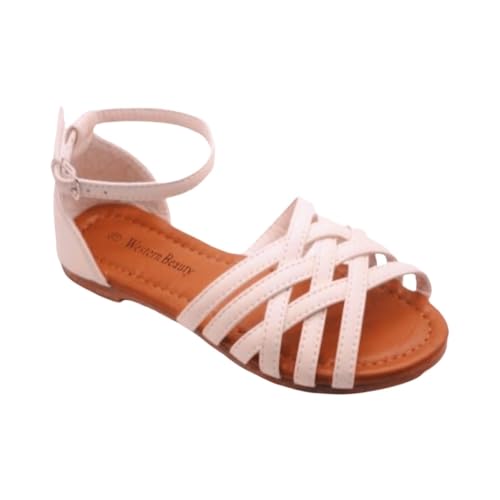 Flache Damen-Sandalen mit Knöchelriemen, Weiss/opulenter Garten, 37.5 EU von Celadon
