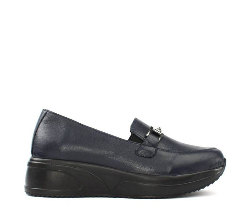 Celal Gültekin 376-20418 Keilpumps Schwarze Lederschuhe mit 4,5 cm Keilabsatz und Slip-On-Design. von Celal Gültekin