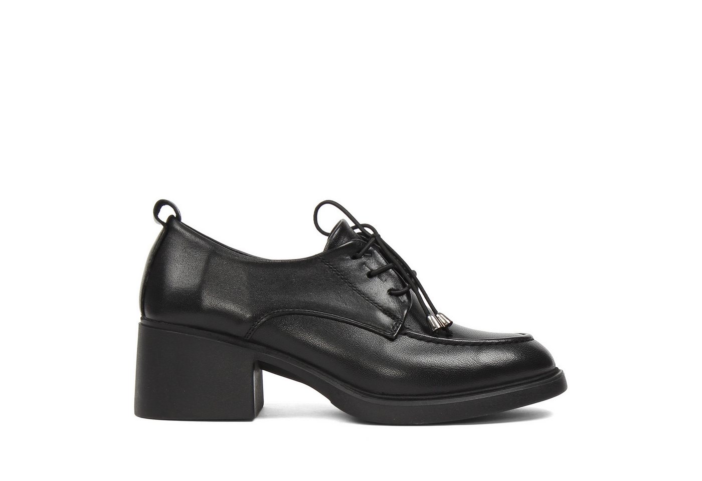 Celal Gültekin 727-28639 Schnürschuh Blockabsatz, Zierschnürung, Glattleder-Optik, bequem, schwarz von Celal Gültekin