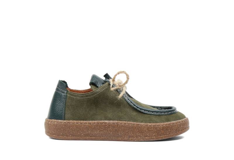 Celal Gültekin 759-33508 Schnürschuh Farbe Khaki, Wildleder, Juteschnürung, Korksohle von Celal Gültekin