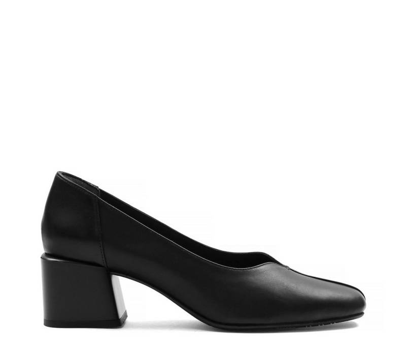 Celal Gültekin Elegante Damen-Pumps mit Blockabsatz und hohem Tragekomfort Pumps Glattes Echtleder in elegantem Schwarz von Celal Gültekin