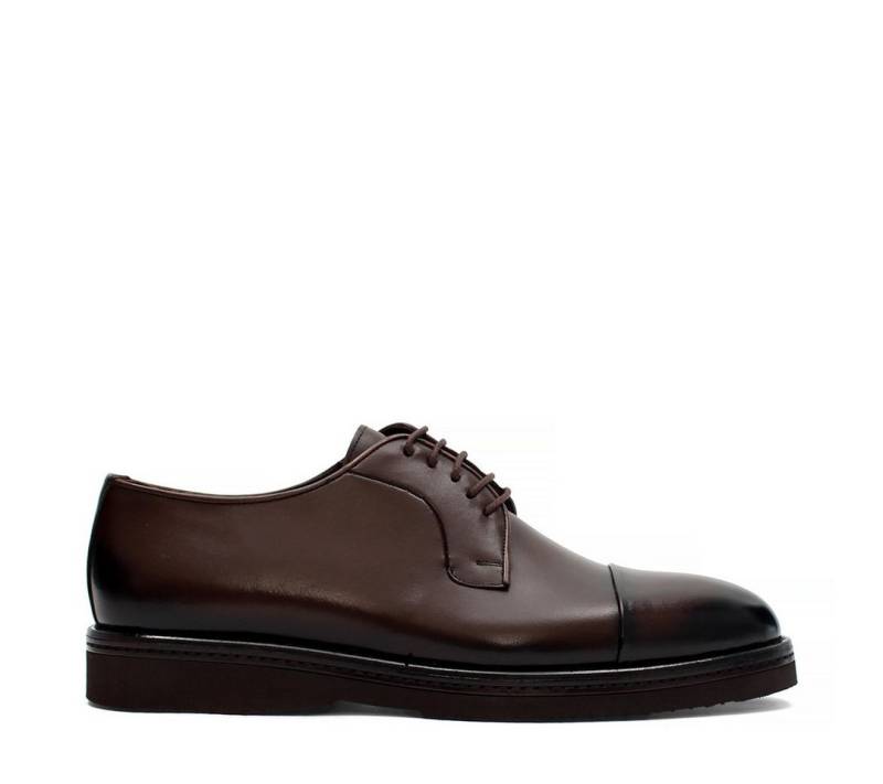 Celal Gültekin Elegante Derby-Schuhe aus Leder mit Cap-Toe-Design Schnürschuh Braunes Leder, Cap-Toe-Design, leichte EVA-Sohle von Celal Gültekin