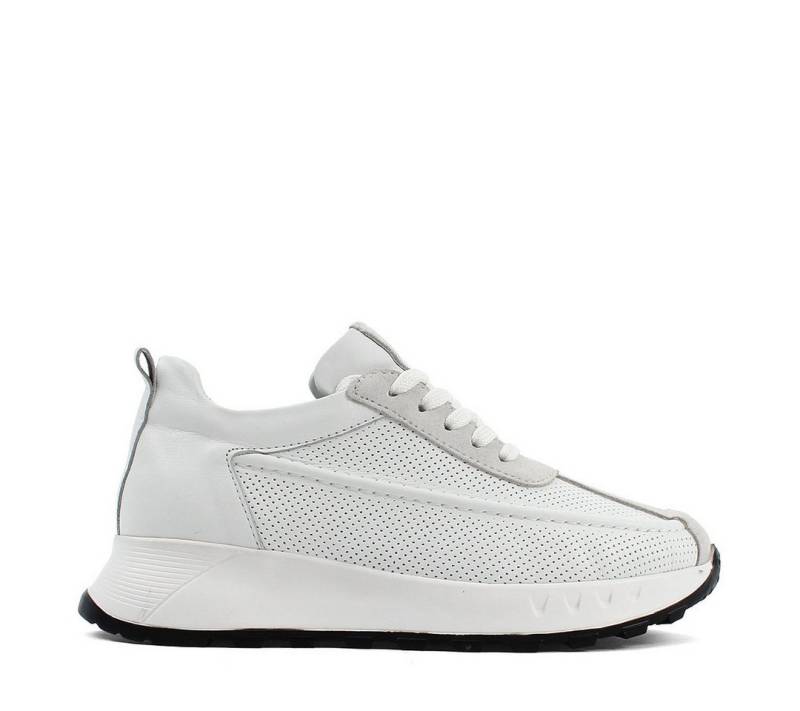 Celal Gültekin Modische Leder-Sneaker mit Plateau und optimalem Komfort Sneaker Hochglänzendes Leder in strahlendem Weiß von Celal Gültekin