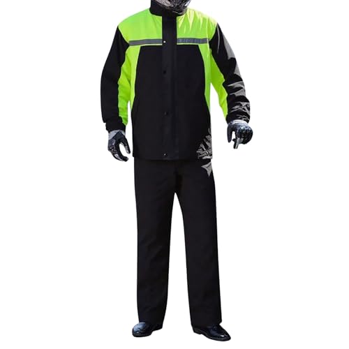 Celanisai 2-teiler Motorradkombi Herren Sommer Regenanuzg 2 Teilig Regenjacke und Regenhose Atmungsaktive Wasserfichte Angelbekleidung Baggy Leichte Regenkleidung Reflektierend Uniform von Celanisai