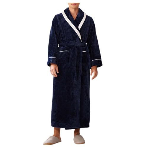 Celanisai Herren Fleece Bademantel Plüsch weich Morgenmantel Dicker Thermo Warm Hausmantel Größe Größe Paar Kimono Robe Flanell Kuschelig Flauschig Freizeitmantel Bequeme Weich Nachtwäsche von Celanisai