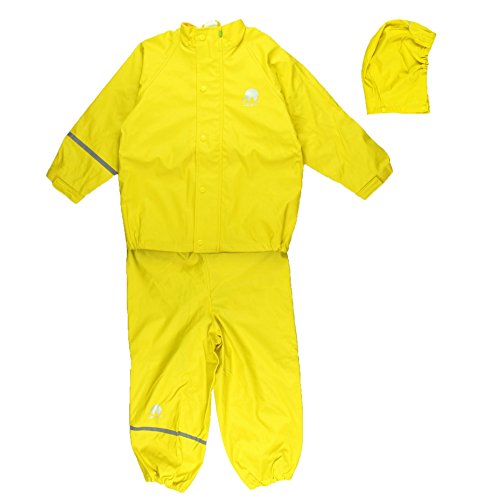 CeLaVi Baby - Jungen CeLaVi zweiteiliger Regenanzug in vielen Farben Regenjacke,,per pack Gelb (Gelb 324),(Herstellergröße:80) von Celavi