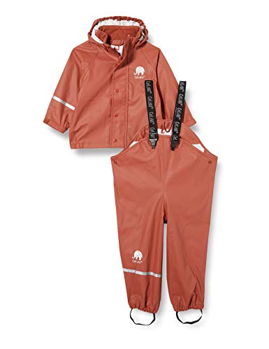 CeLaVi Girls Basic Rainwear Set-solid PU Rain Jacket, Redwood, 70 von Celavi