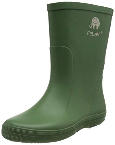 CELAVI Jungen Unisex Kinder Basic Wellies Solid Gummistiefel, Green, 19 EU von Celavi