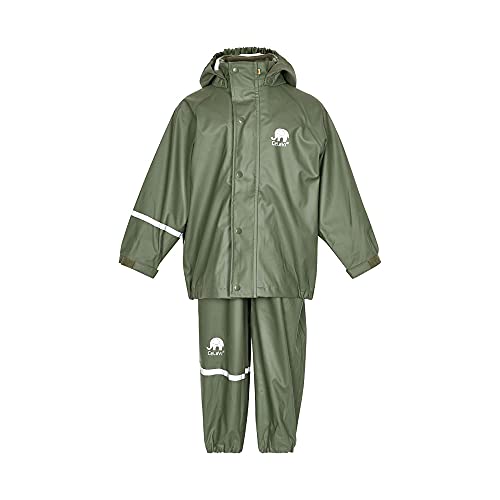 Celavi Jungen Basic Rainwear Set -Solid Pu Regenjacke, Khaki, 140 EU von Celavi