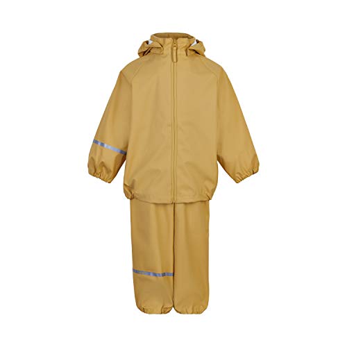 Celavi Unisex Kids Basic Recycle PU Rainwear Set, Rattan, 120 von Celavi