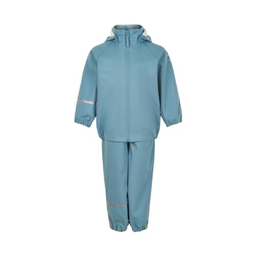 Celavi Unisex Kids Basic Recycle PU Rainwear Set, Smoke Blue, 130 von Celavi