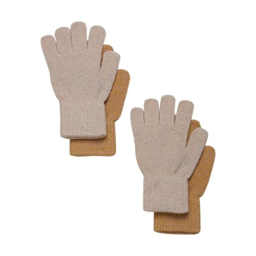 CeLaVi Unisex Kids Magic Glitter Gloves 2-Pack Mittens, Beige Gold, 1 von Celavi