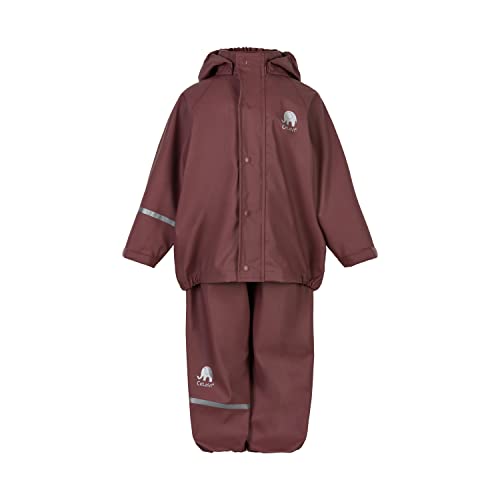 CELAVI Unisex Kinder Basic PU rain Set Regenjacke, Rose Brown, 140 von Celavi