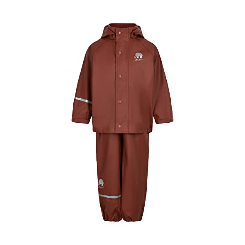 CELAVI Unisex Kinder Basic Rainwear Set-solid PU Regenjacke, Tortoise Shell, 70 von Celavi