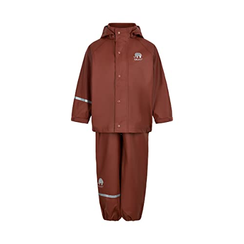 Celavi Unisex Kinder Basic Rainwear Set-solid PU Regenjacke, Tortoise Shell, 80 von Celavi