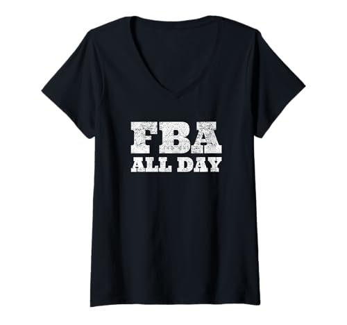 Damen FBA All Day Black Foundational History American Top T-Shirt mit V-Ausschnitt von Celebrate Black History