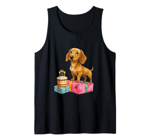 Happy Birthday Dackel Welpe Hund Papa Mama Bester Freund Tank Top Happy Birthday Dackel Welpe Hund Papa Mama Bester Freund Tank Top von Celebrate the dachshund dog