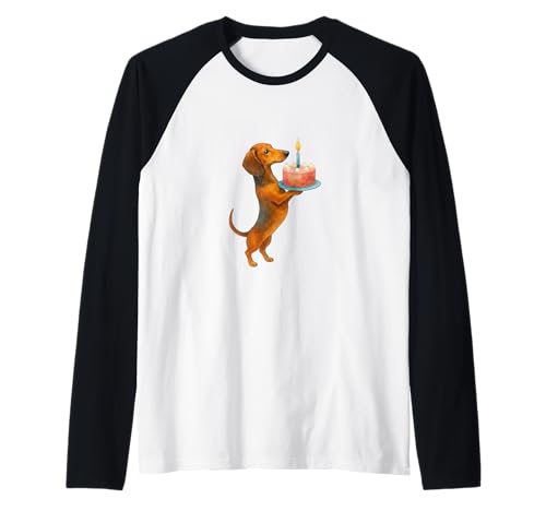 Happy Birthday Kuchen Dackel Welpe Wiener Hund Papa Mama Kinder Raglan Happy Birthday Kuchen Dackel Welpe Wiener Hund Papa Mama Kinder Raglan von Celebrate the dachshund dog