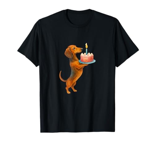 Happy Birthday Kuchen Dackel Welpe Wiener Hund Papa Mama Kinder T-Shirt Happy Birthday Kuchen Dackel Welpe Wiener Hund Papa Mama Kinder T-Shirt von Celebrate the dachshund dog