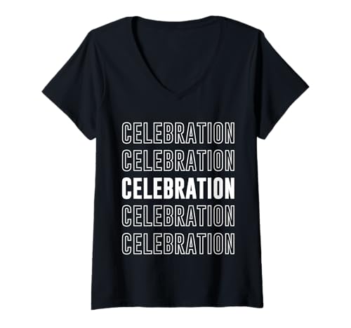 Damen Feier T-Shirt mit V-Ausschnitt Damen Feier T-Shirt mit V-Ausschnitt von Celebration Apparel