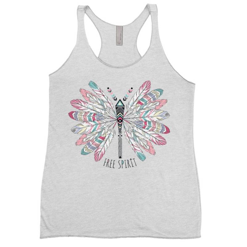 Free Spirit Libelle Tank Top Boho Womens Feder Federn Ärmellose Shirt Hippie Schmetterling Liebhaber Geschenk Günstiges von CeleskyDesigns
