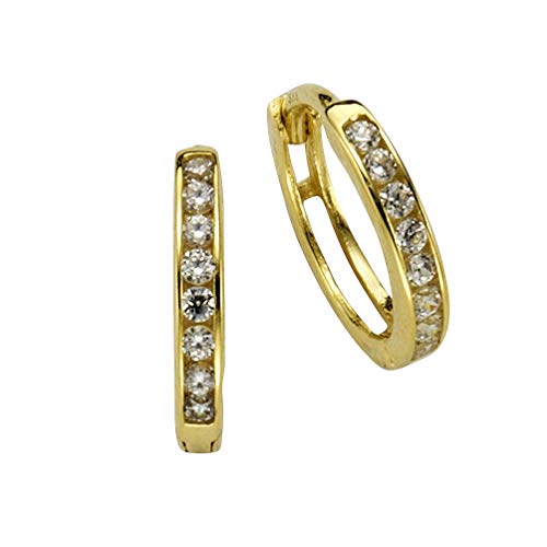 Celesta Gold Damen Ohrring 375/- Gold 1,2cm Glänzend Zirkonia gelb 371310422-1 von Celesta