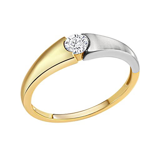 Celesta Gold Damen Ring 375/- Gold Glänzend Zirkonia gelb 371370537-2 von Celesta