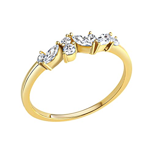 Celesta Gold Damen Ring 375/- Gold Matt/Glanz Zirkonia gelb 371370534-5 von Celesta