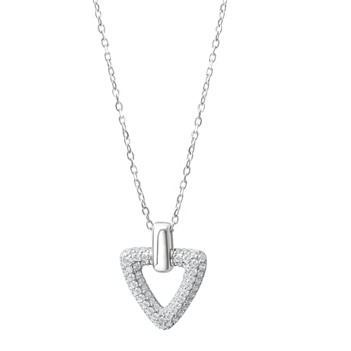 Celesta Silber Damen Anhänger mit Kette 925 Silber weiße Zirkonia 925/- Sterling Silber 42+3cm Glänzend Zirkonia Silbergrau 471240171R-45 von Celesta