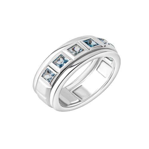 Celesta Silber Damen Ring 925 Silber rhodiniert Blautopas 925/- Sterling Silber Glänzend Blautopas beh. Silbergrau 360276142R-1 von Celesta