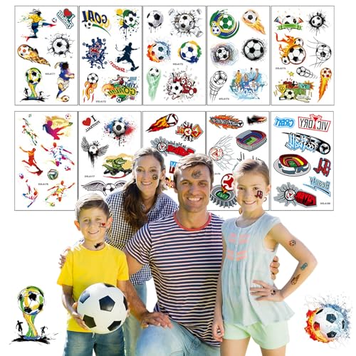 Fussball Sticker, Kinder Tattoo, Tattoo Kinder, Tattoo Aufkleber, Fußball Tattoo Für Kinder Und Erwachsene, Fussball Sachen Geeignet Für Fußballspiele, Fußballpartys (genormt) von Celestia