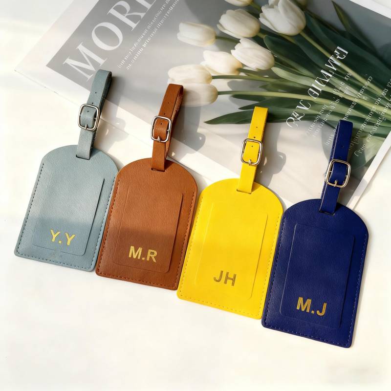 Personalized Vegan Leather Luggage Tag, Custom Monogram Wedding Favors Personalized Vegan Leather Luggage Tag, Custom Monogram Wedding Favors von CelestiablCascade