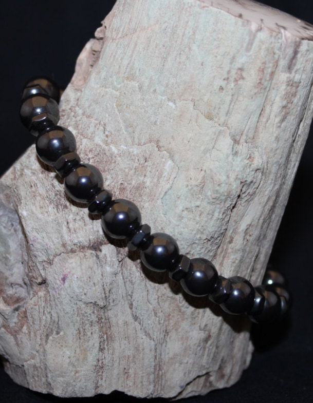Hämatit Einzelstrang Stretch Armband B2 von CelestialEarth7