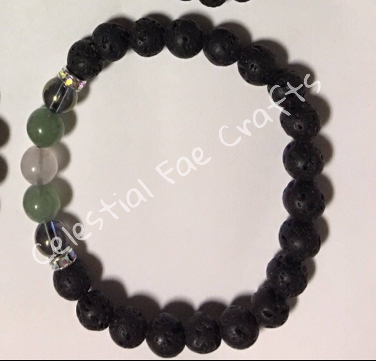 Kristall Und Lava Perlen Armbänder Kristall Und Lava Perlen Armbänder von CelestialFaeCrafts