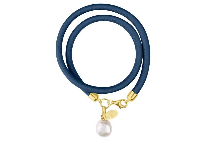 Celia von Barchewitz Wickelarmband NAPPA NOVA, echte Süßwasser-Zuchtperle semi-barocke Form, handgefertigt, 18k von Celia von Barchewitz
