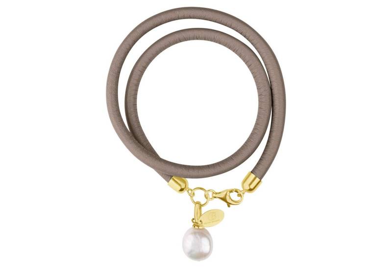 Celia von Barchewitz Wickelarmband NAPPA NOVA, echte Süßwasser-Zuchtperle semi-barocke Form, handgefertigt, 18k von Celia von Barchewitz
