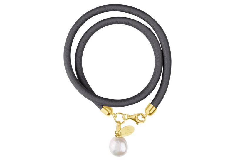 Celia von Barchewitz Wickelarmband NAPPA NOVA, echte Süßwasser-Zuchtperle semi-barocke Form, handgefertigt, 18k von Celia von Barchewitz