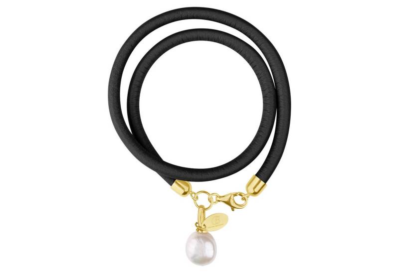 Celia von Barchewitz Wickelarmband NAPPA NOVA, echte Süßwasser-Zuchtperle semi-barocke Form, handgefertigt, 18k von Celia von Barchewitz