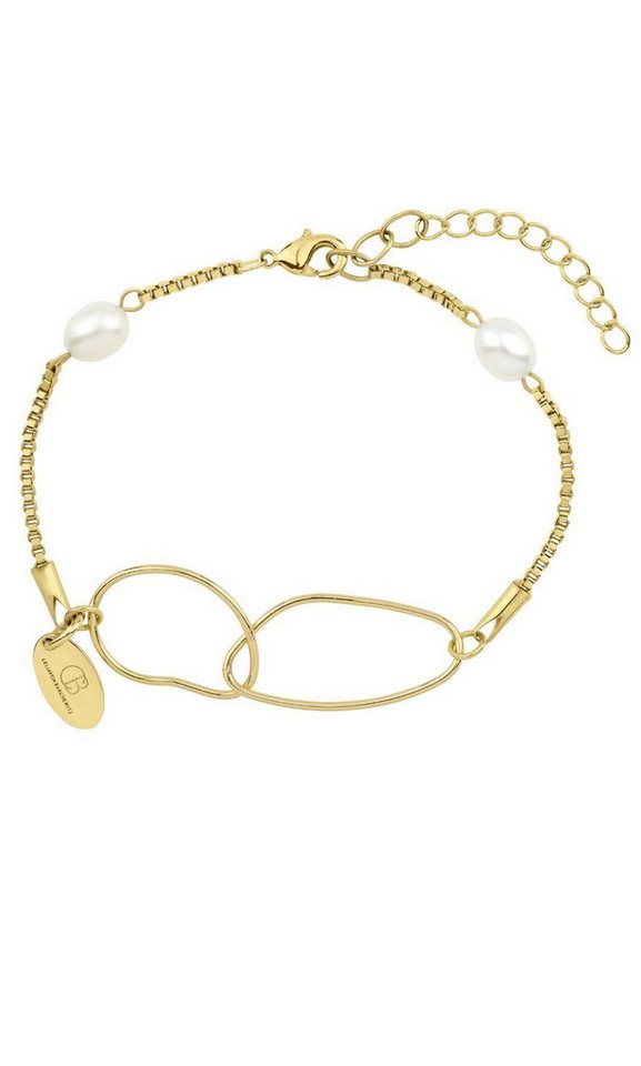 Celia von Barchewitz Perlenarmband "CHARU" Damen Armband Venezianerkette mit 2 ovalen Süßwassezuchtperlen, onesize - Verlängerungskettchen von Celia von Barchewitz