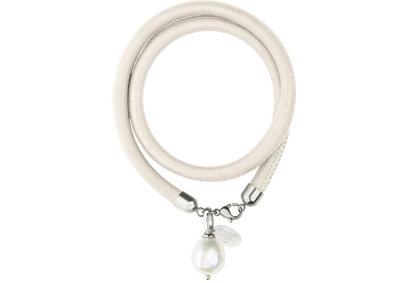 Celia von Barchewitz Perlenarmband NAPPA NOVA (silber), echte Süßwasser-Zuchtperle semi-barocke Form, handgefertigt von Celia von Barchewitz