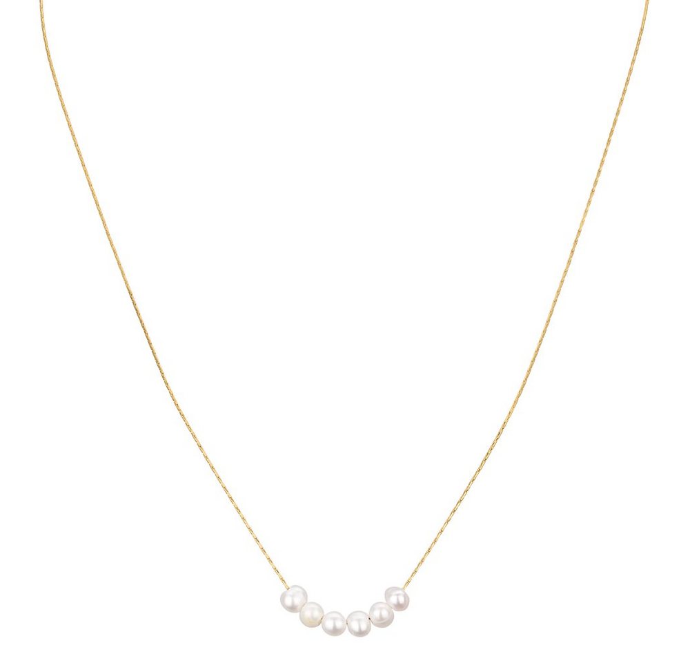 Celia von Barchewitz Perlenkette "PEARL PETITE" zarte Halskette kurz mit 6 Perlenanhängern, 18k vergoldet, Länge von 44 - 49 cm verstellbar Celia von Barchewitz Perlenkette "PEARL PETITE" zarte Halskette kurz mit 6 Perlenanhängern, 18k vergoldet, Länge von 44 - 49 cm verstellbar von Celia von Barchewitz