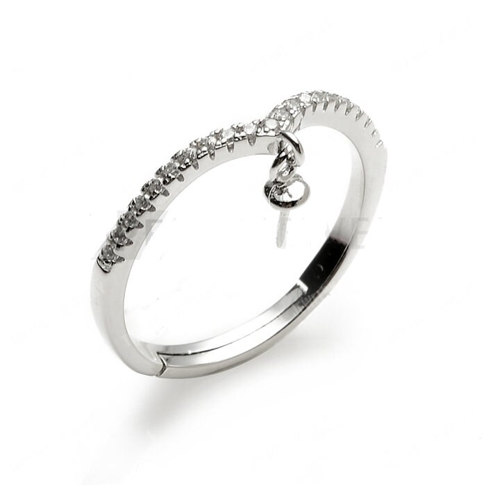 925 Silber Zirkonia Baumeln Perlen Ring Befunde Cd9Rm61 von CeliaDesign