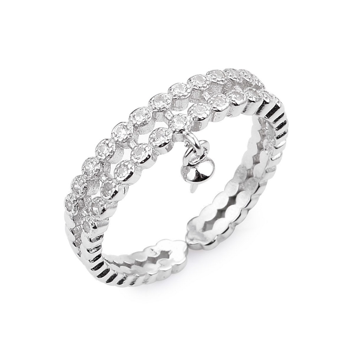 Zweilagige 925 Silber Zirkon Perlen Ringstücke Cd9Rm156 Zweilagige 925 Silber Zirkon Perlen Ringstücke Cd9Rm156 von CeliaDesign
