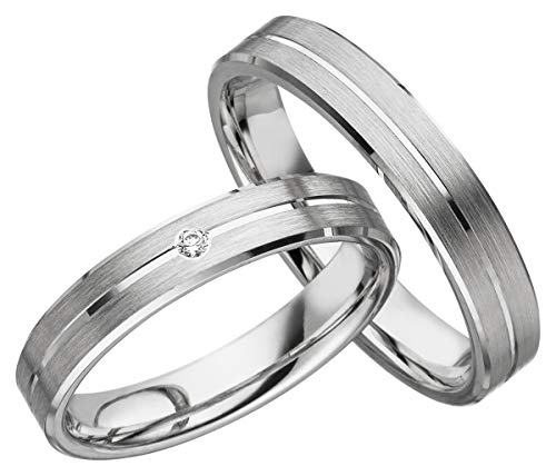 JC Trauringe 2x Trauringe/Eheringe Silber 925 in Juwelier-Qualität (Gravur/Ringmaßband/Etui/Nickelfrei) S062 von Celik Silver Collection