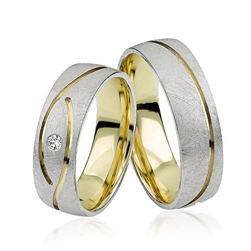 JC TRAURINGE EHERINGE 2 HEARTS COLLECTION IN WEISS- & GELBGOLD J153 (PAARPREIS) von Celik Trauringe