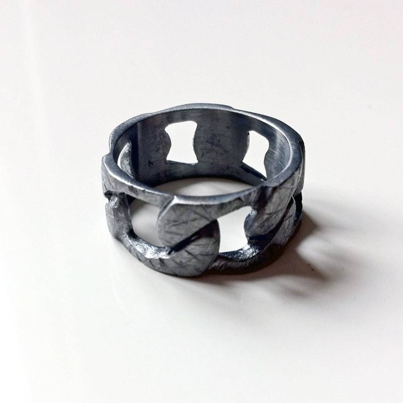 Handgemachte Oxidierte Sterling Silber Gliederring von CelinaSousa