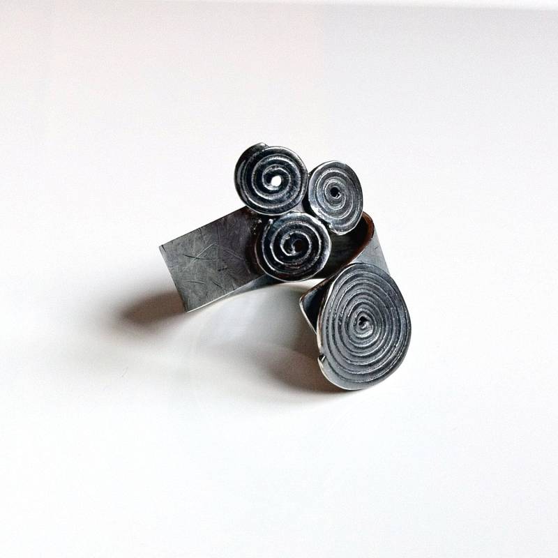 Handgemachte Sterling Silber Offen Spiralen Ring von CelinaSousa
