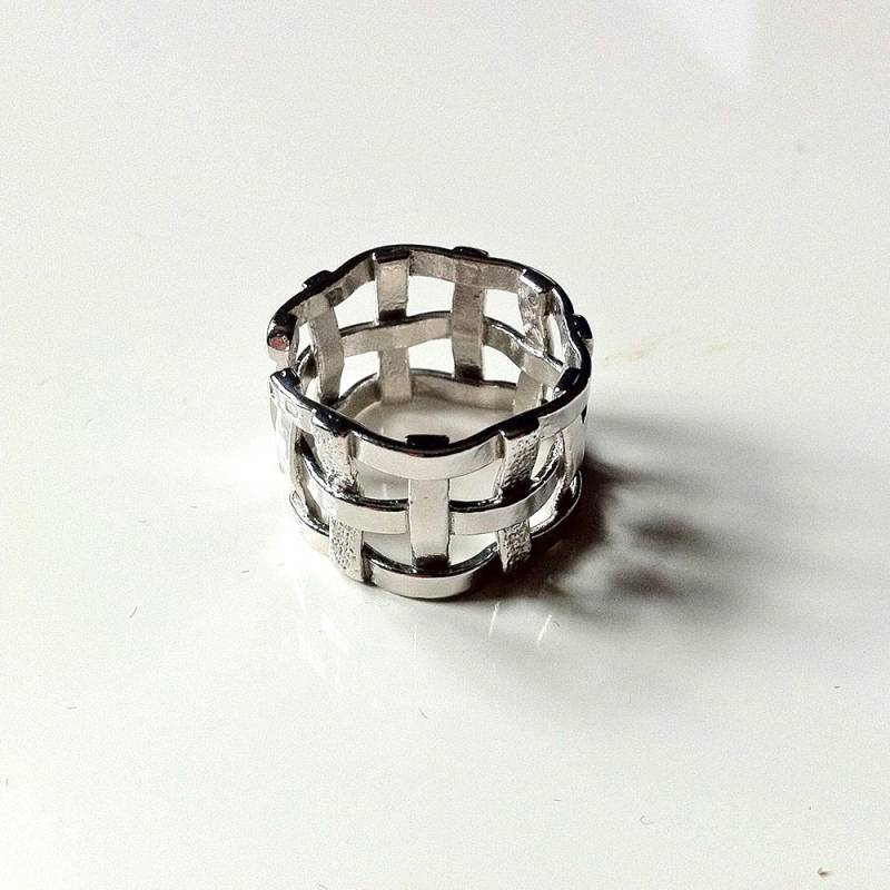 Handgemachte Sterling Silber Offene Ring Verwoben Minimalist Design Handgemachte Sterling Silber Offene Ring Verwoben Minimalist Design von CelinaSousa