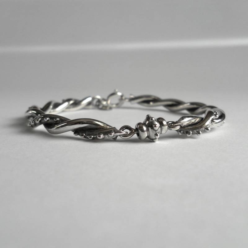 Handgemachte Verflochten Sterling Silber Armband Oxidiertes Finish von CelinaSousa